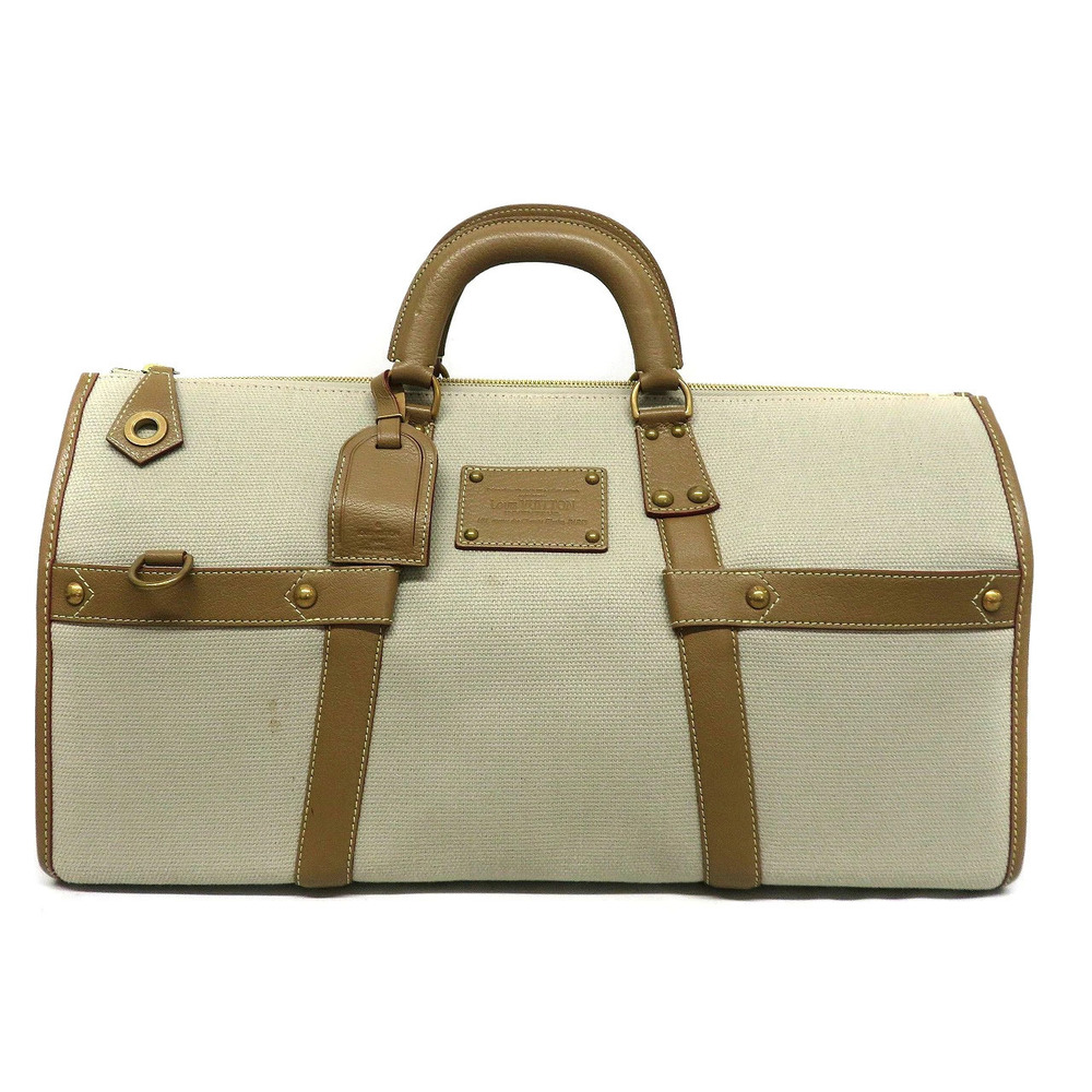 Louis Vuitton Toile Trianon Sac Neverfull bag cream cognac brown leather